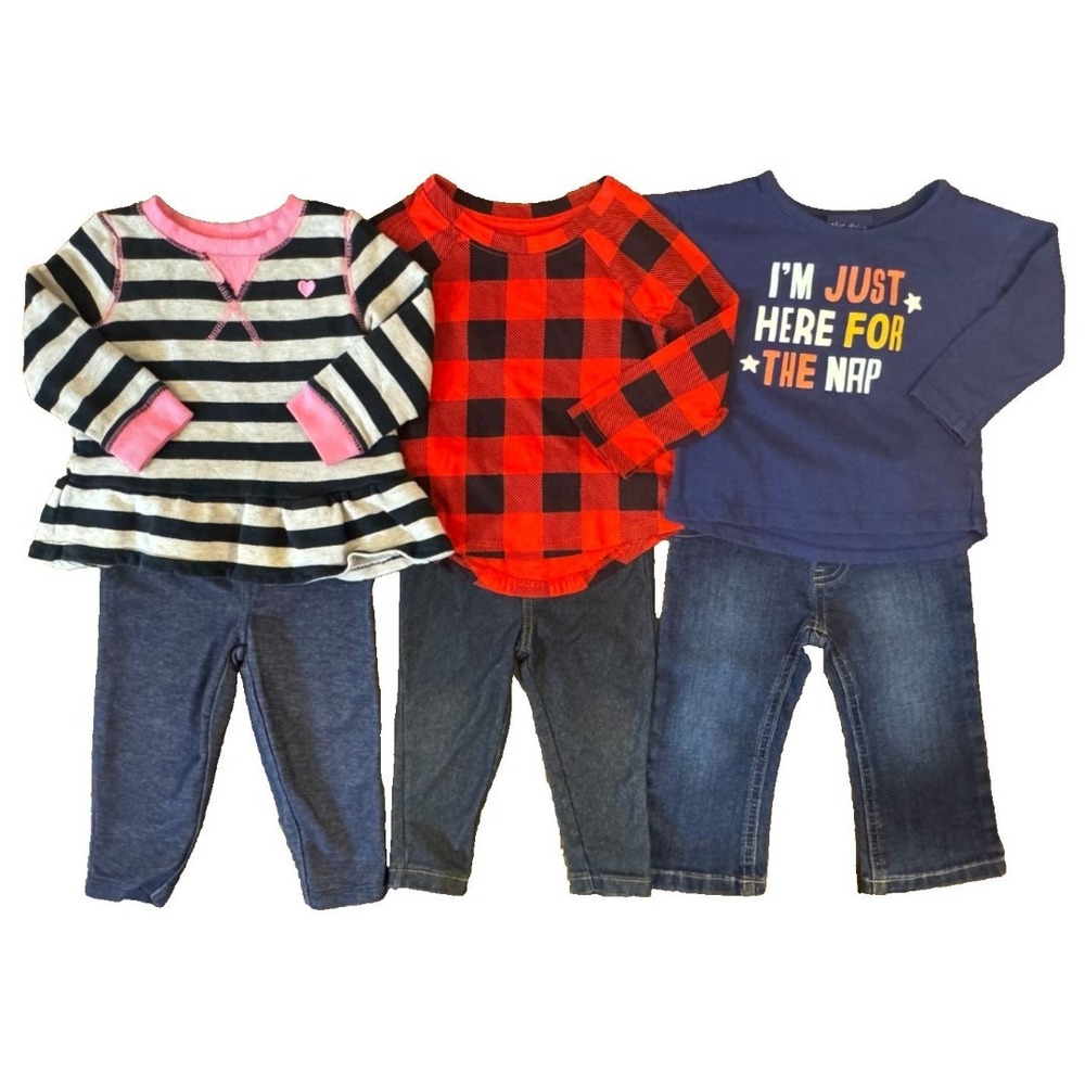 Toddler Baby Girl 12 Months Long Sleeved Shirts Pants Jeans Leggings Lot Outfits